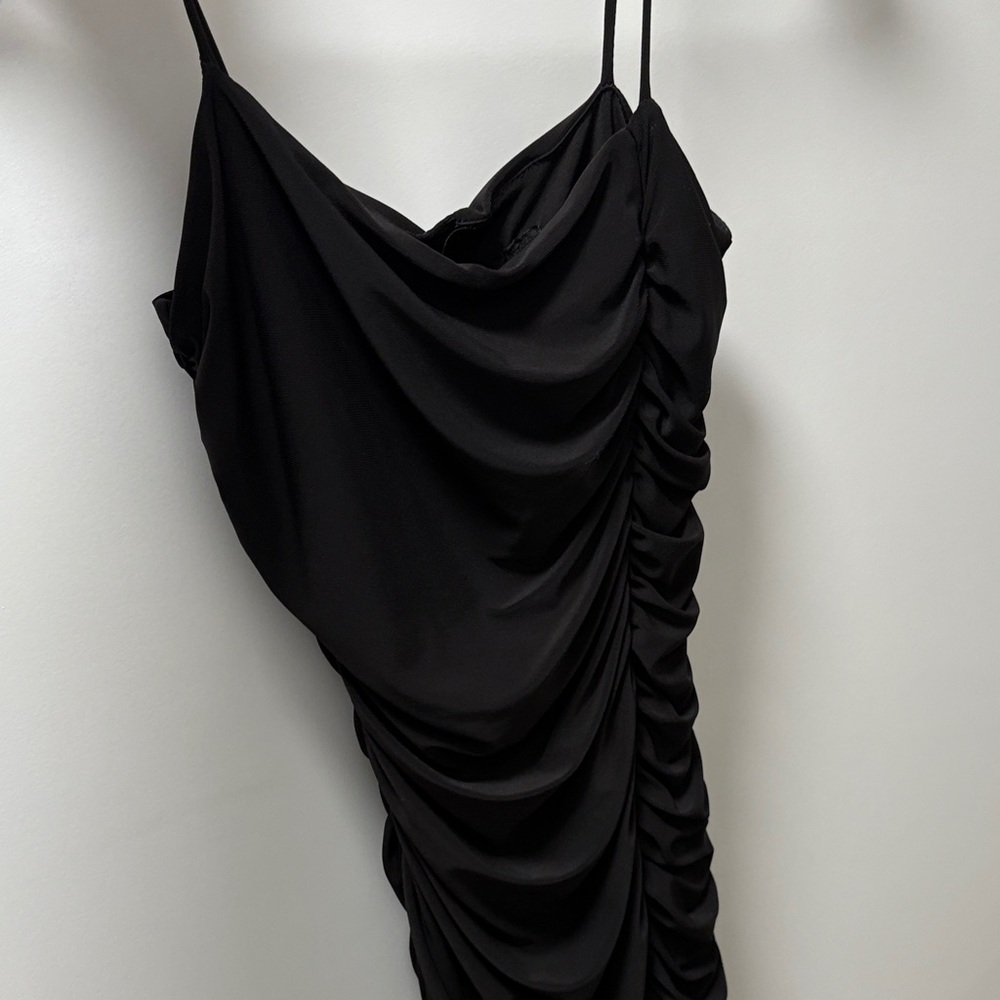 Windsor Black Ruched Mini Dress